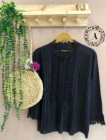 شومیز نخی گیپوردار وارداتی کد 622 - تصویر 4