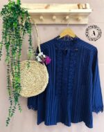 شومیز نخی گیپوردار وارداتی کد 622 - تصویر 2
