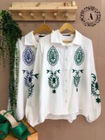 شومیز آستین فانوسی گلدوزی کد 636 - تصویر 2