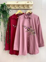 شومیز گلدوزی وارداتی ترک کد 648 - تصویر 3