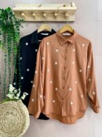 شومیز گلدوزی بابونه ترک کد 651 - تصویر 2