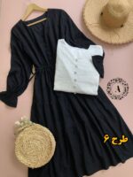 پیراهن خامه دوزی طرح دکمه دلبر کد 701 - تصویر 6