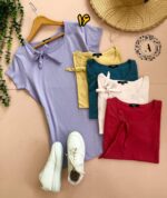 تیشرت یقه گره ای وارداتی کد 733 - تصویر 3