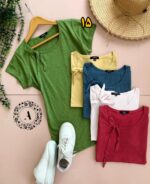 تیشرت یقه گره ای وارداتی کد 733 - تصویر 2