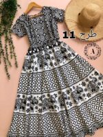 پیراهن نخی هندی طرح دار کد 734 - تصویر 10