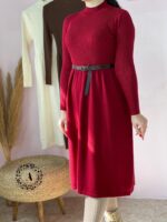 پیراهن بافت ساده بلند وارداتی کد 839 - تصویر 5