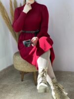 پیراهن بافت ساده بلند وارداتی کد 839 - تصویر 6
