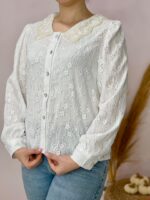 شومیز یقه تور وارداتی کد 967 - تصویر 5