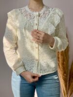 شومیز یقه گیپور وارداتی کد 971 - تصویر 4