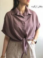شومیز گره ای لیلیوم کد۱۲۹۲ - تصویر 7