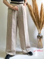 شلوارلینن گندم کد۱۲۸۸ - تصویر 3