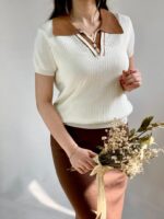 بلوز بافت وا.رداتی ساحل کد۱۳۳۰ - تصویر 7