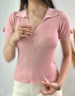 تیشرت یقه شکاری نسیم کد۱۳۴۴ - تصویر 4