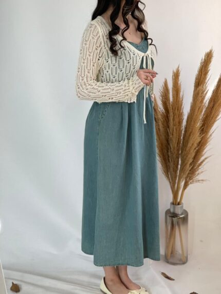 ⁨ پیراهن جین مروا کد۱۳۴۶