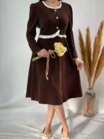 پیراهن مخمل وا.رداتی مهوا کد۱۳۵۱ - تصویر 2