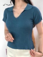 تیشرت یقه شکاری نسیم کد۱۳۴۴ - تصویر 5