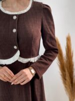 پیراهن مخمل وا.رداتی مهوا کد۱۳۵۱ - تصویر 6
