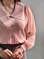 بلوزبافت کریستالی عسل کد۱۳۵۴ - تصویر 4