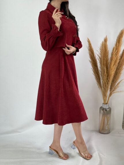 پیراهن مخمل وار.داتی کاملیا کد۱۳۵۳