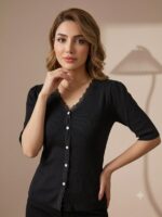 بلوز بافت آذین کد۱۴۴۵ - تصویر 7